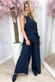 Tie it around co-ord - Navy