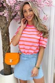 Electric stripes T-shirt - Oranje