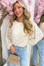Top bouffant en dentelle - Beige