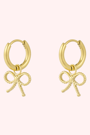 Basic bow oorbel - Goud