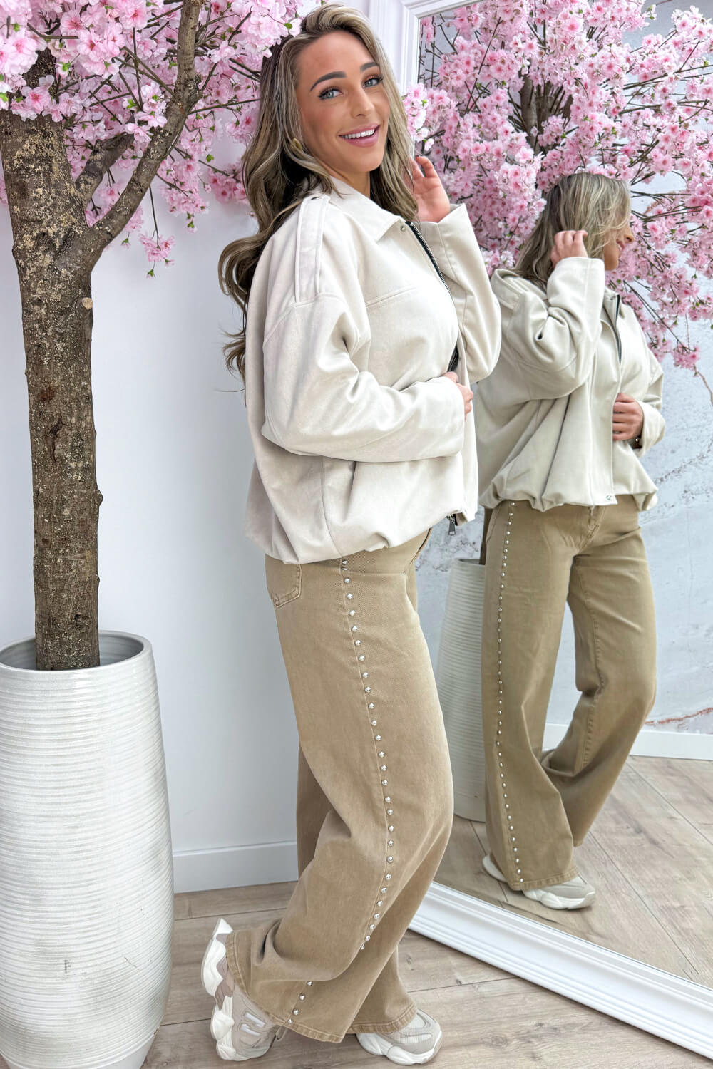 MWL Suede look bomber - Beige