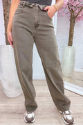Fold me twice straight leg jeans - Dk. taupe