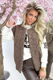 Vilt gilet - Bruin