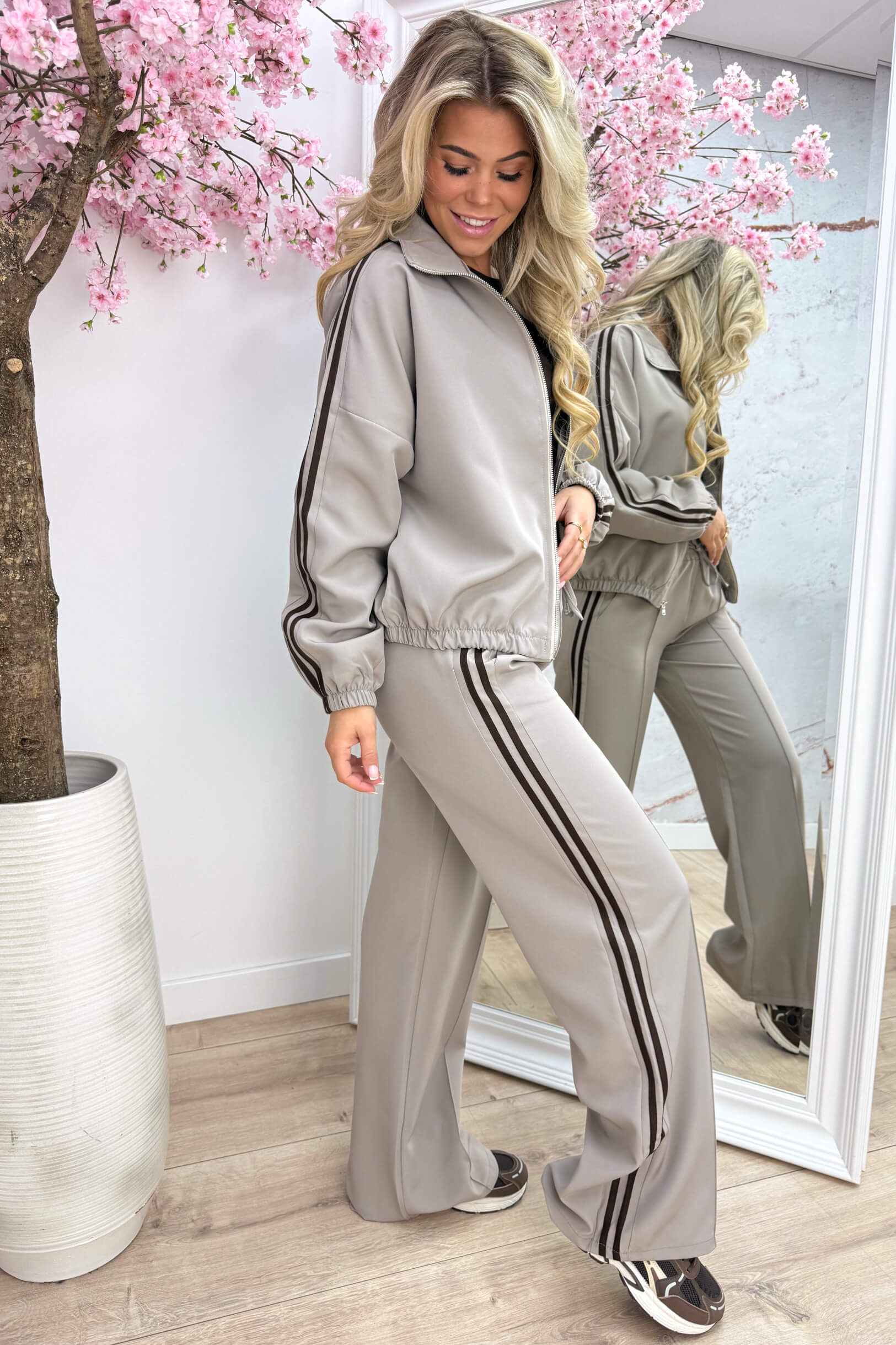 Always in style stripe pantalon - Taupe
