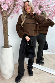 New season stripe trui - Bruin