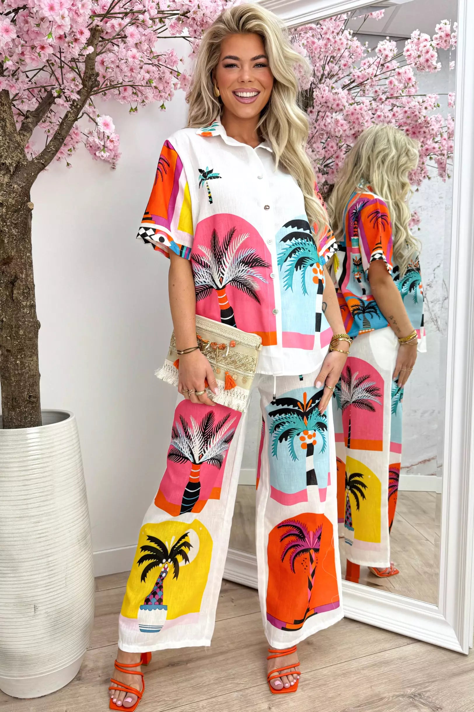 Palm party co-ord - Lollypop roze