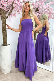 Robe en coton sans bretelles - violet