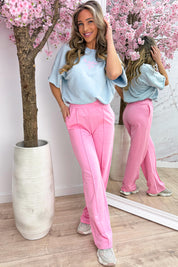 La dolce vita oversized T-shirt - Sky blue