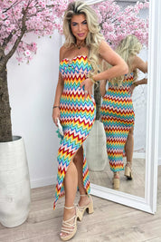 Ocean star zigzag strapless dress - Oranje