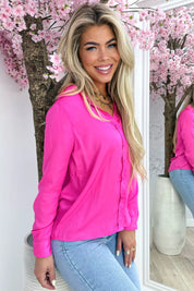 Pop of color blouse - Dk. roze