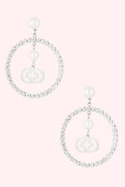 Dangling pearls oorbel - Zilver