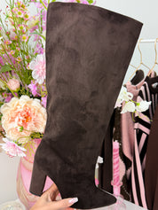 Suede luxury heels - Bruin