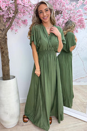 Verona elastic maxi dress - Army