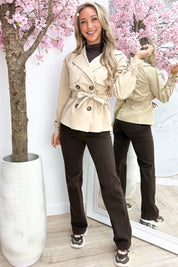 On trench trenchcoat - Dk. beige