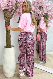 Leopard new york T-shirt - Roze