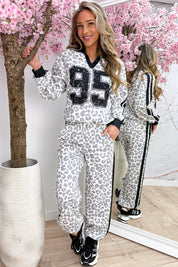 Striped leopard comfy co-ord - Zwart