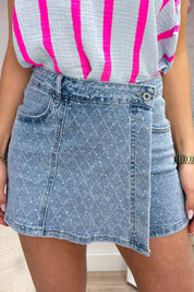 Sparkle denim skort - Jeans blue