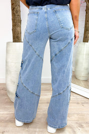 Stars and studs straight leg jeans - Jeans blue