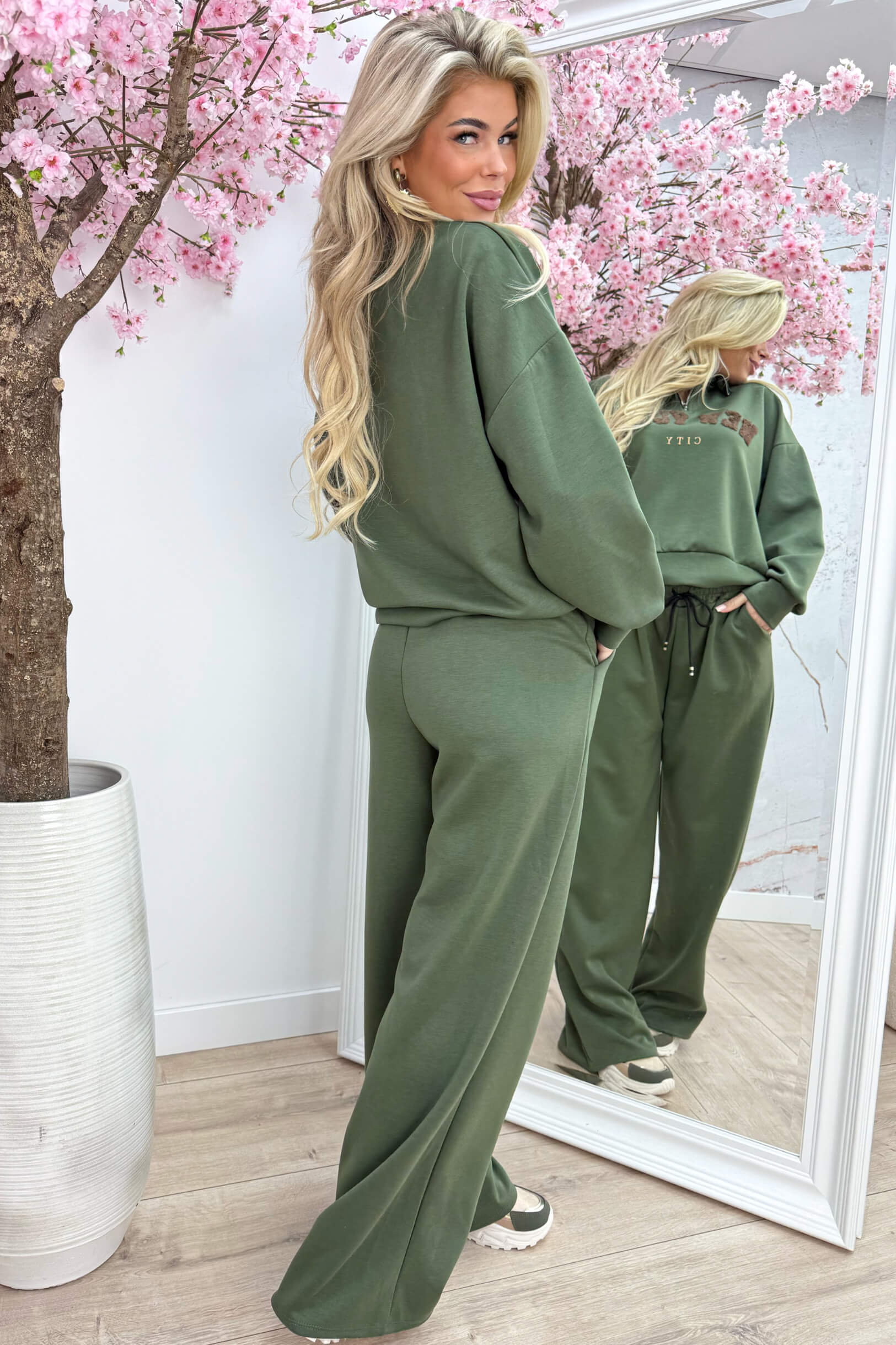 New york zipper comfy co-ord - Army