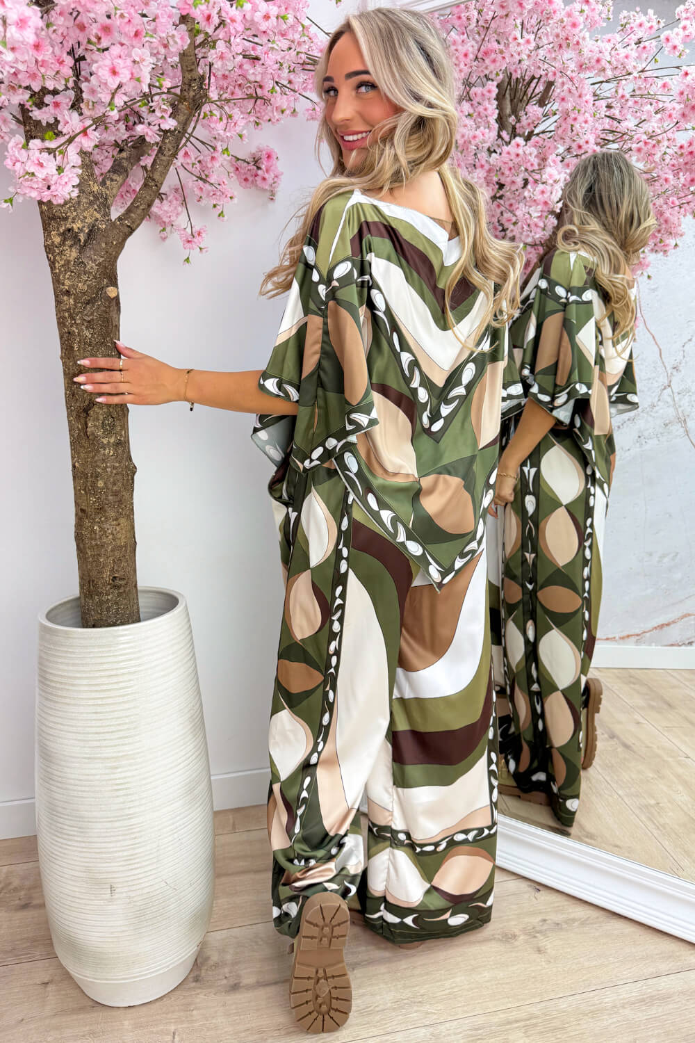 Malta silky co-ord - Army