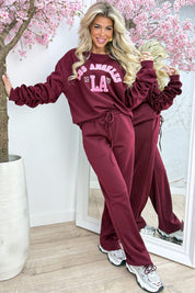 Smocked la comfy co-ord - Bordeaux