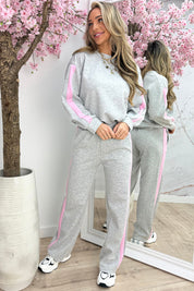 Stripe comfy co-ord - Lt. grijs