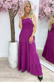 Robe en coton sans bretelles - Berry Purple