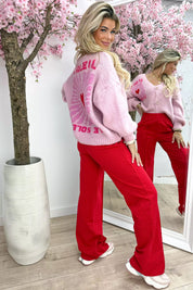 Made for you basic comfy pants - Rood