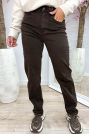 Mom fit jeans Y3352-7 - Bruin
