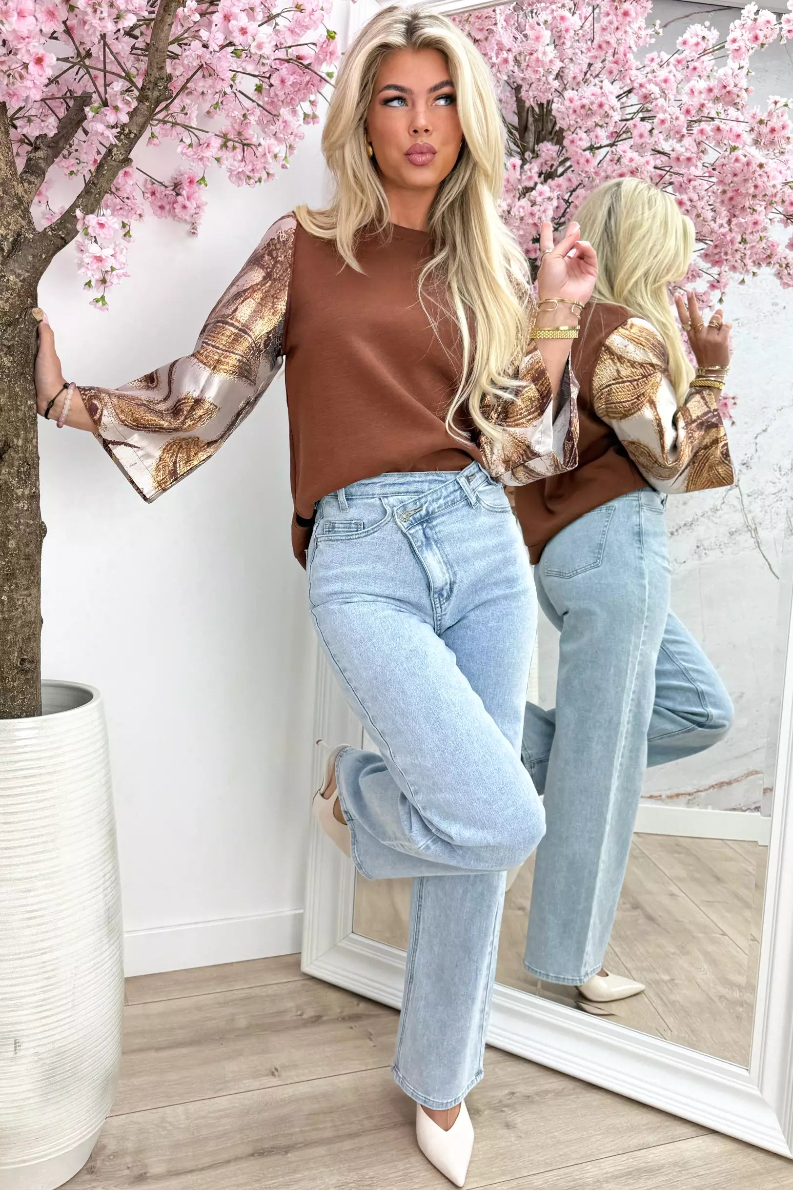 Choco Shine Glitter Sweater - Brown