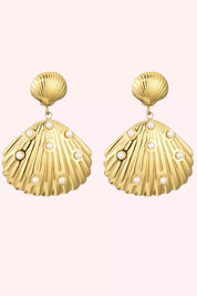 Pearly Seasashell Oorbel - Oro