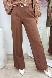 Boss babe belted pantalon - Terracotta