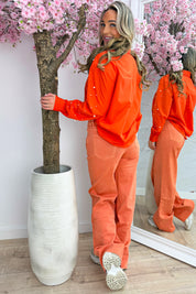 Pretty pearls blouse - Oranje