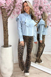 Give me ruffles denim blouse - Jeans blue