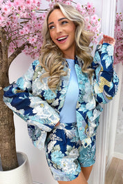 Deluxe botanical bomber - Navy