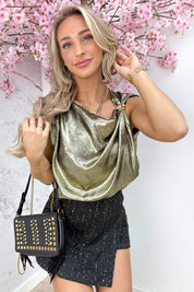 Shine bright gold knot topje - Goud