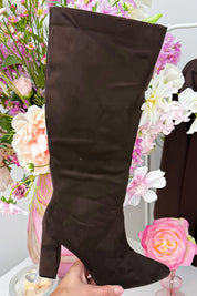 Suede luxe heels boots - Bruin