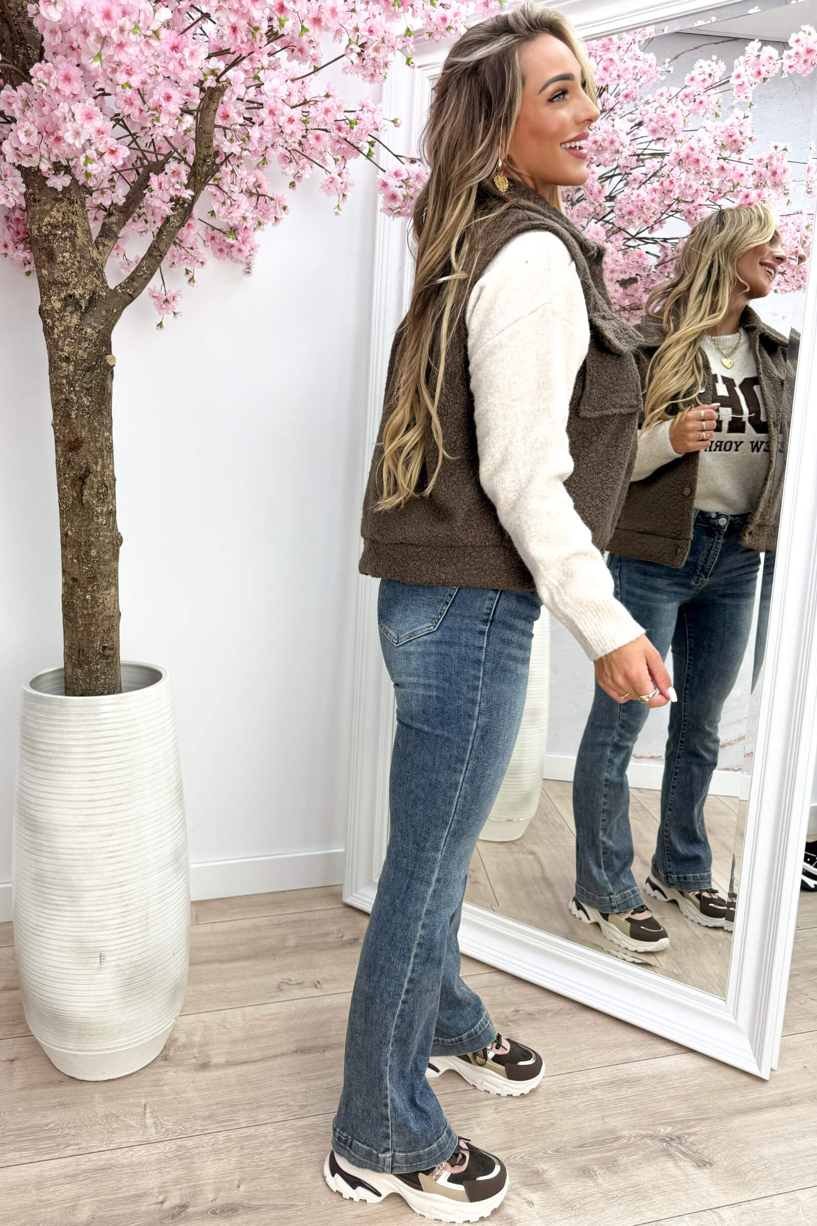 Teddy love gilet - Bruin