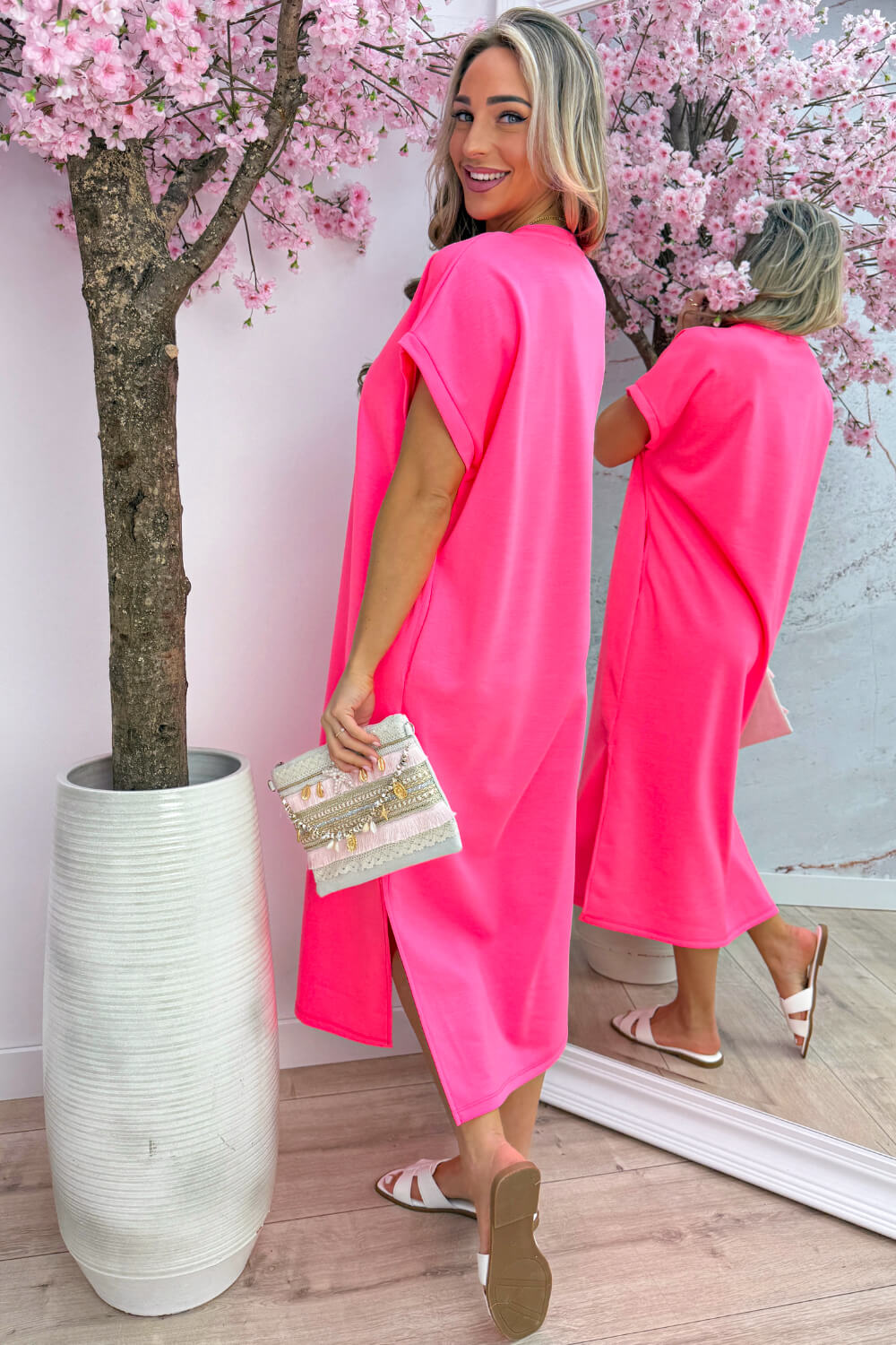 Basic comfort dress - Fuchsia