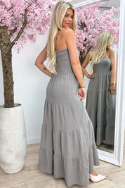 Robe de coton sans bretelles - Taupe du lieutenant