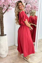 Robe Ruff Ruffle Maxi - Koraal