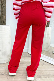 Hecho para ti pantalones cómodos básicos - rojo