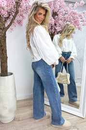 Chic poffie blouse - Wit