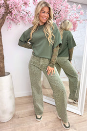 Lace crush topje - Army