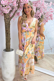 Floral dream dress - Lt. oranje