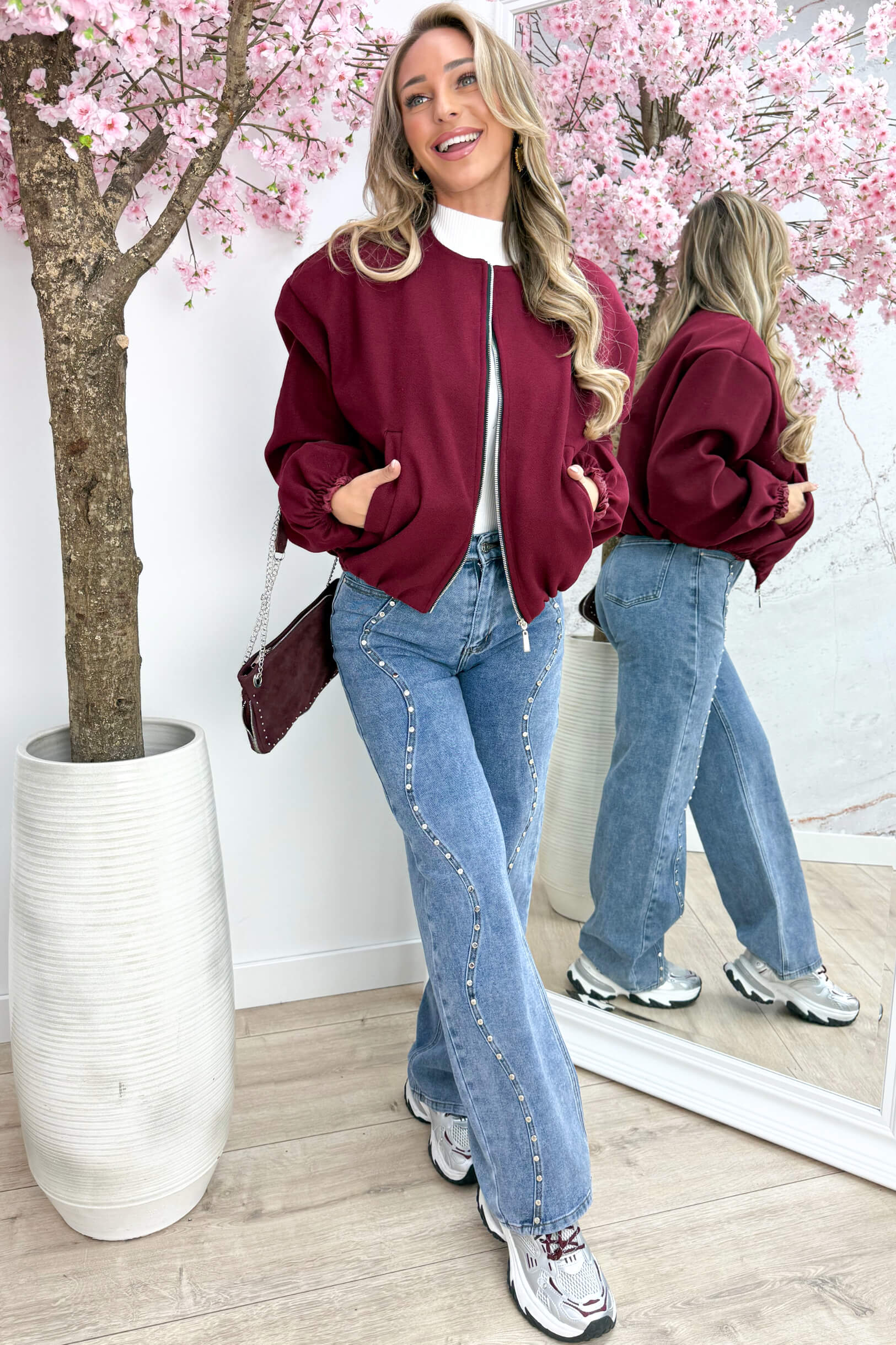 Soft trendy bomber - Bordeaux