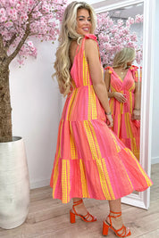 Es vedra cotton tie dress - Oranje