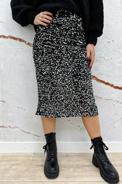 Paillet Split Skirt - Black