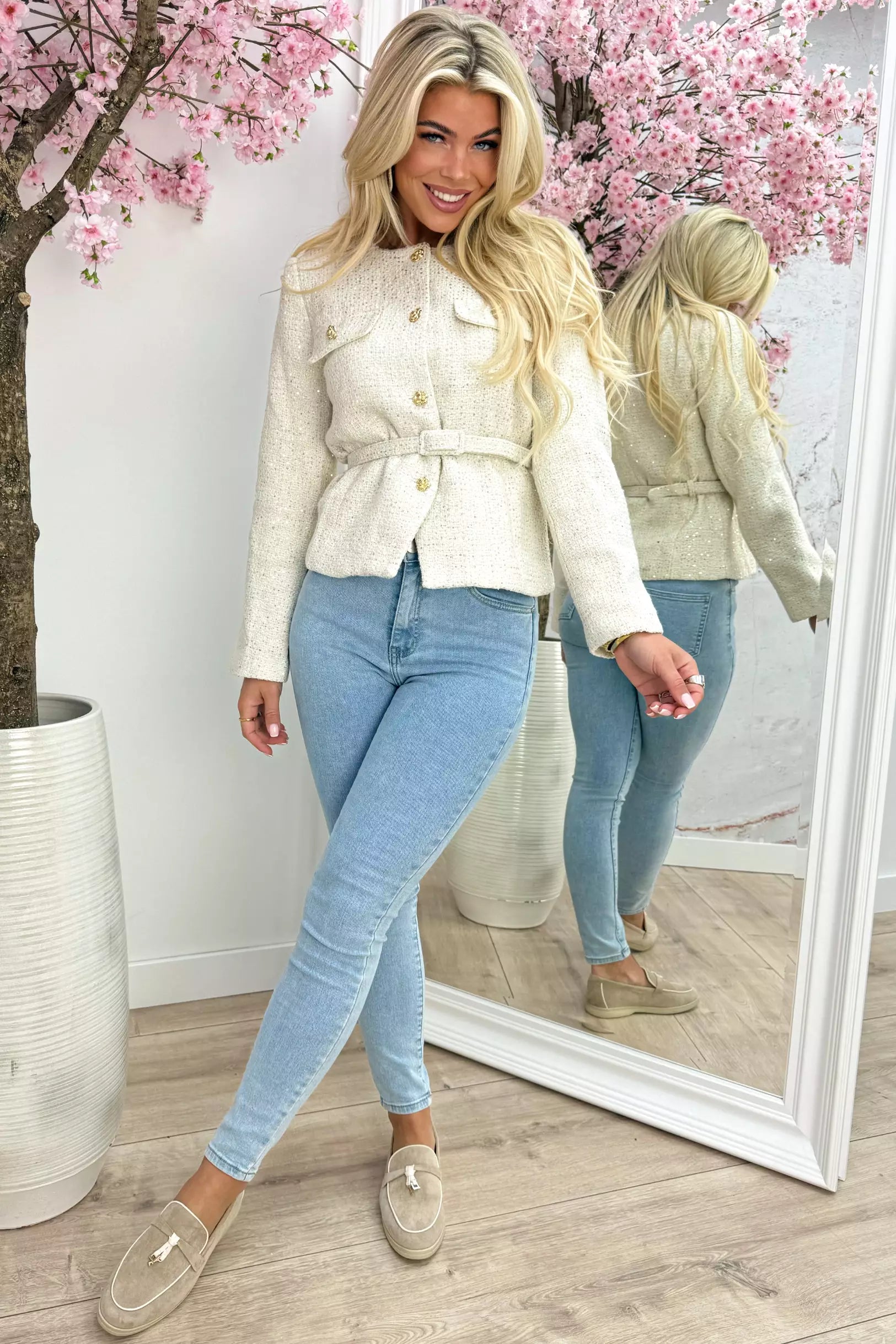 Happy tweed lurex jacket - Beige