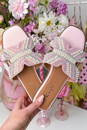 Pearls and diamond slipper - Roze